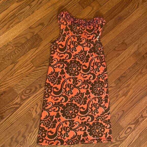 Boden summer dress sleeveless coral and browns size 2R - Picture 6 of 9